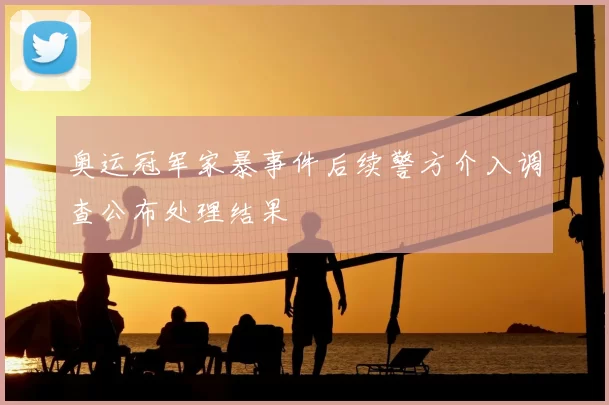 奥运冠军家暴事件后续警方介入调查公布处理结果